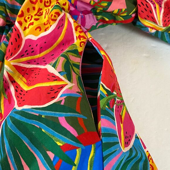 Shein VCay Riccolta Carta Pap 21 Floral Tropical Mini Dress Size M/6 Multi NWT - Picture 7 of 16